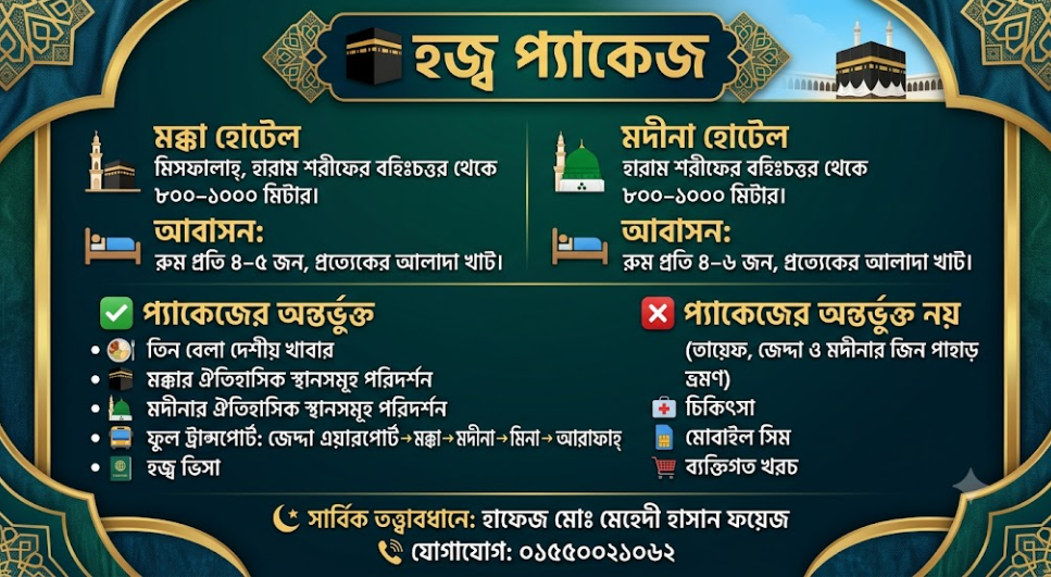 হজ্ব প্যাকেজ-বি -২০২৭